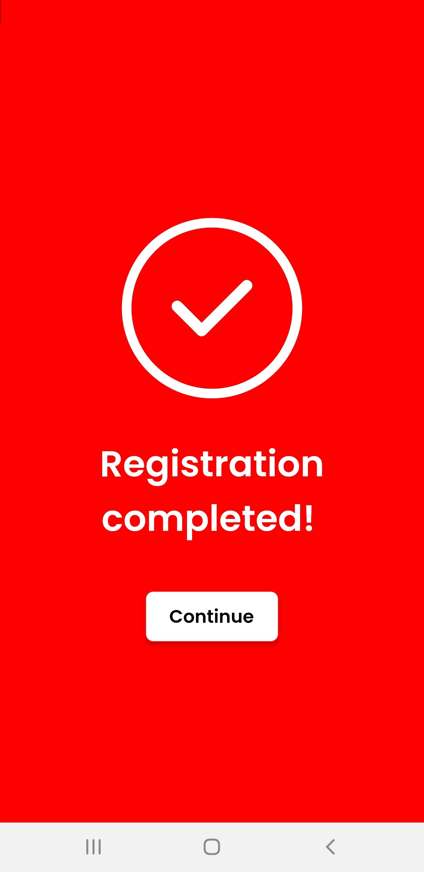 Registration completed