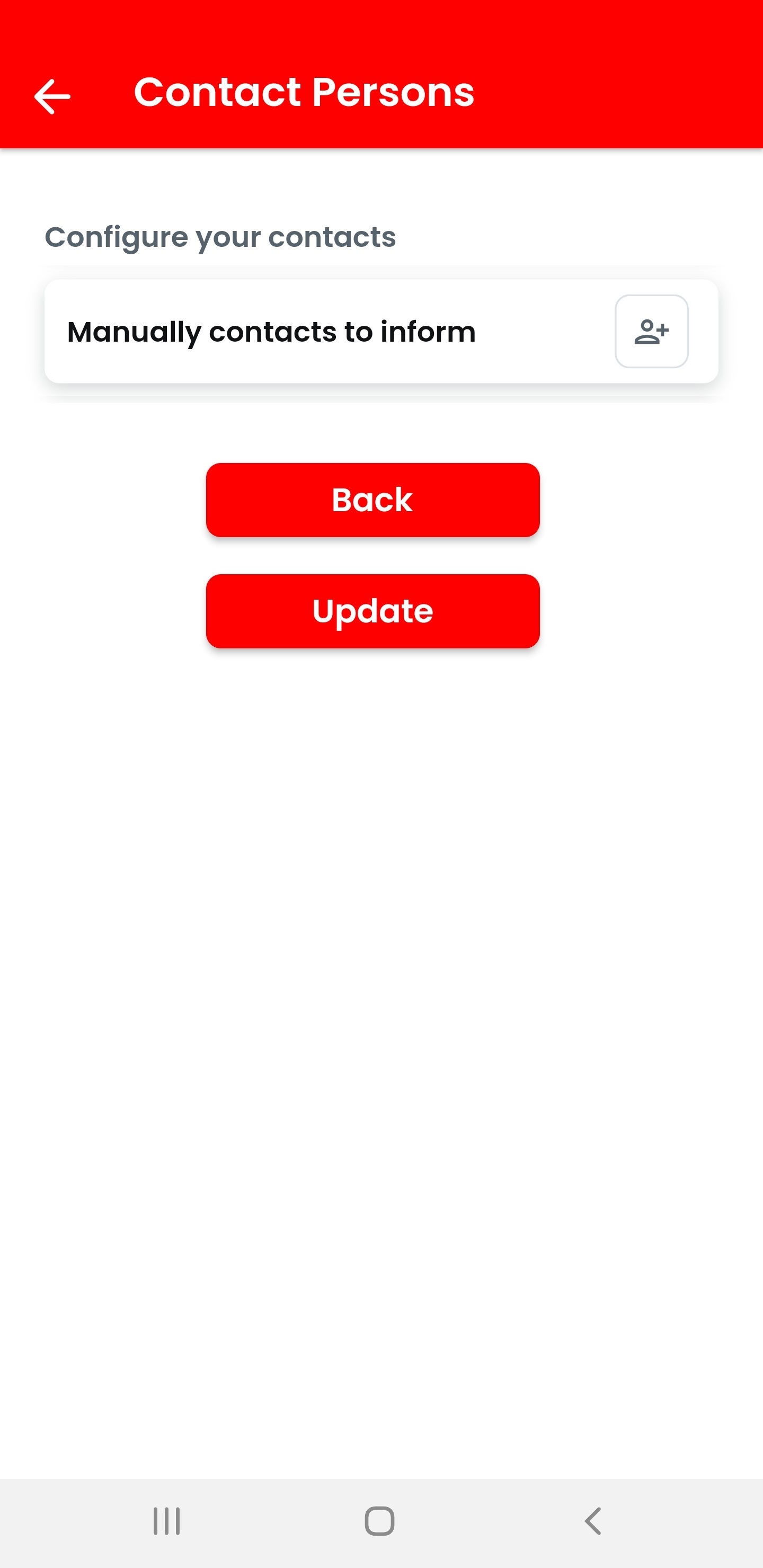 Contact persons settings